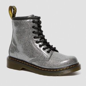Discontinued style! Dr. Martens 1460 Glittery gunmetal lace up boots size 6